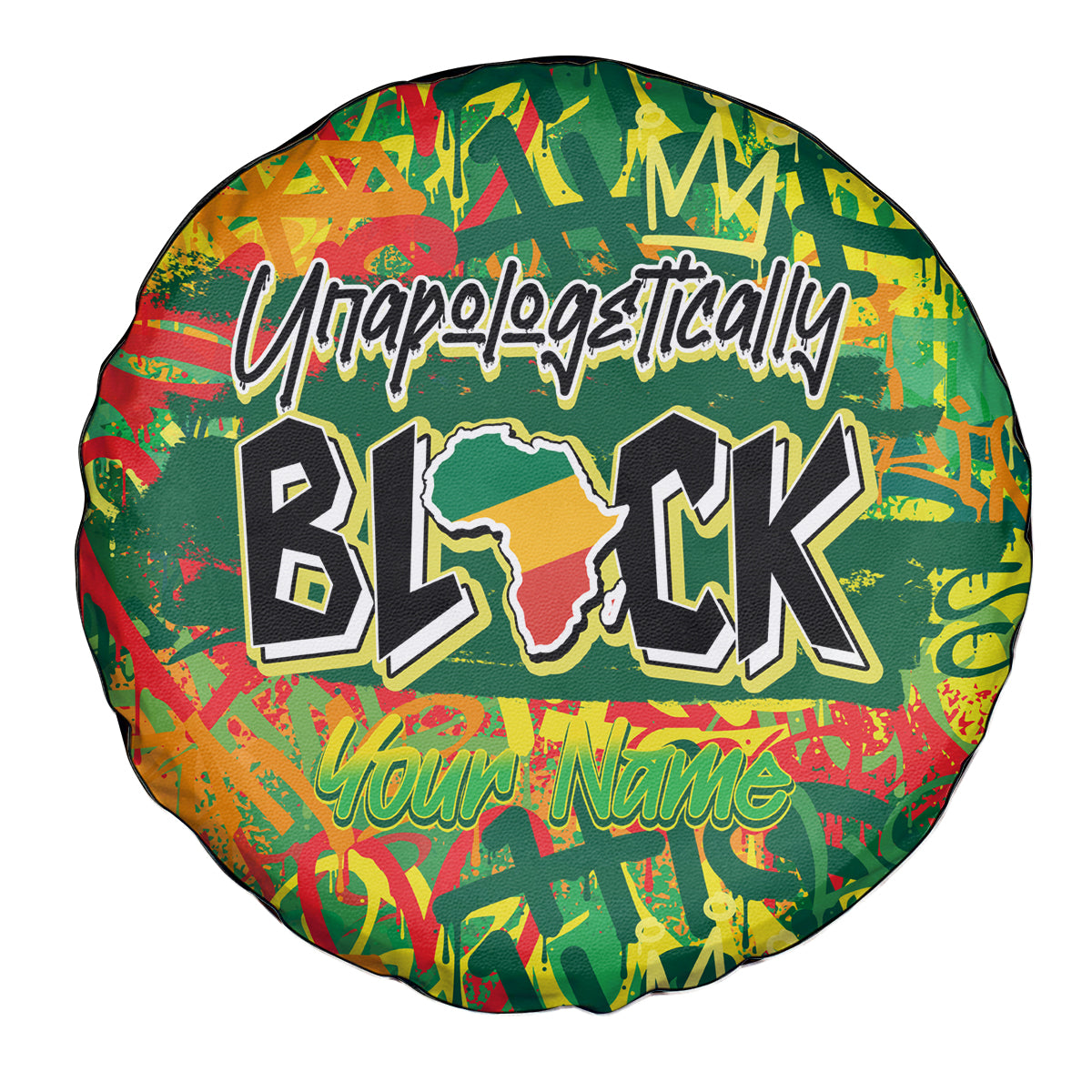 Personalized Colorful African Unapologetically Black Spare Tire Cover - Wonder Print Shop