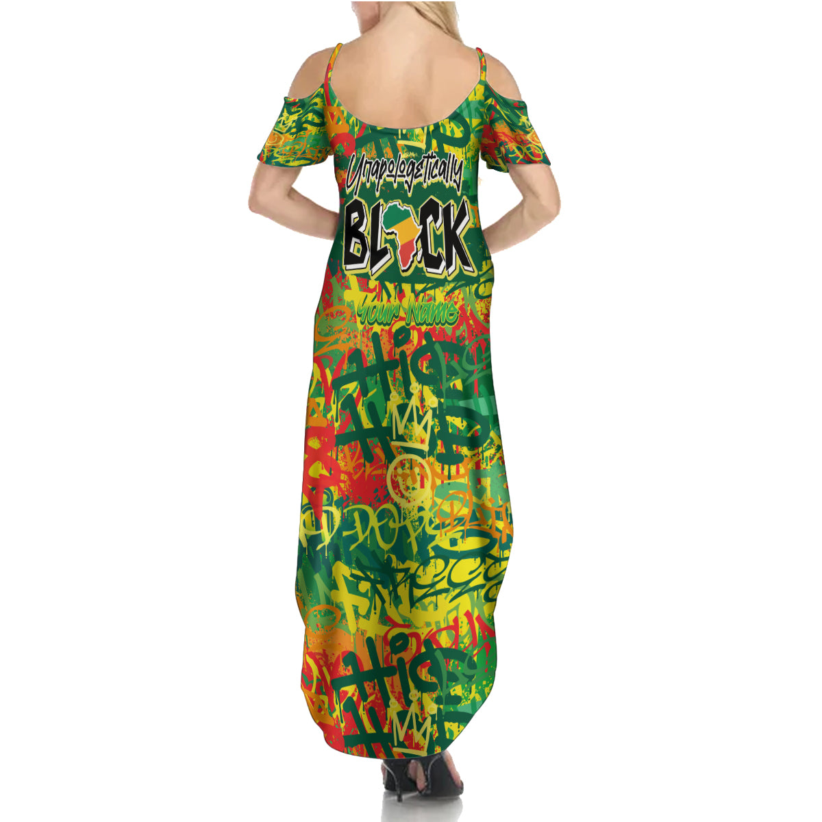 Personalized Colorful African Unapologetically Black Summer Maxi Dress - Wonder Print Shop