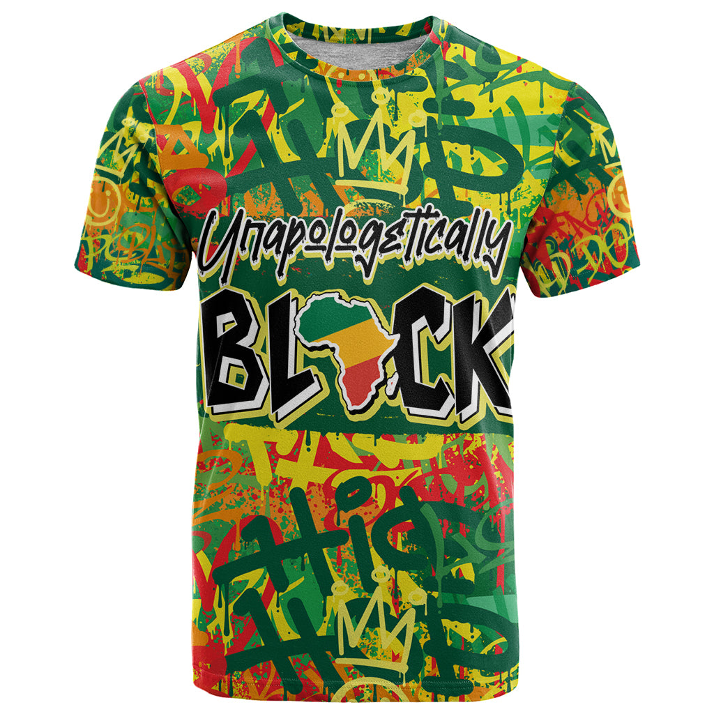 Personalized Colorful African Unapologetically Black T Shirt - Wonder Print Shop