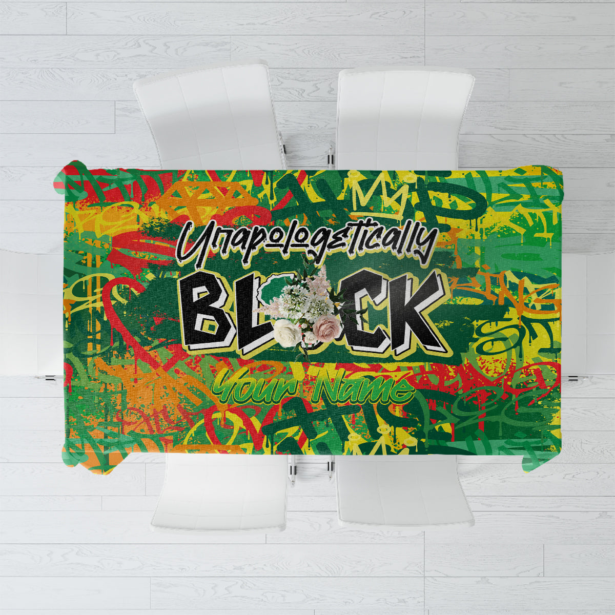 Personalized Colorful African Unapologetically Black Tablecloth - Wonder Print Shop