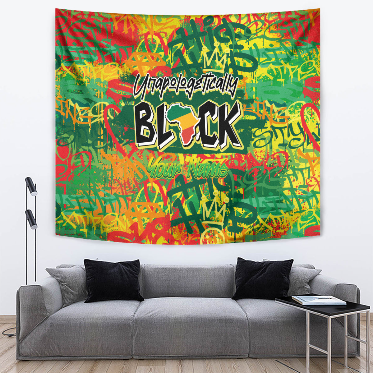 Personalized Colorful African Unapologetically Black Tapestry - Wonder Print Shop