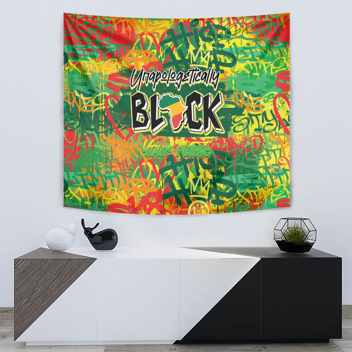 Personalized Colorful African Unapologetically Black Tapestry - Wonder Print Shop