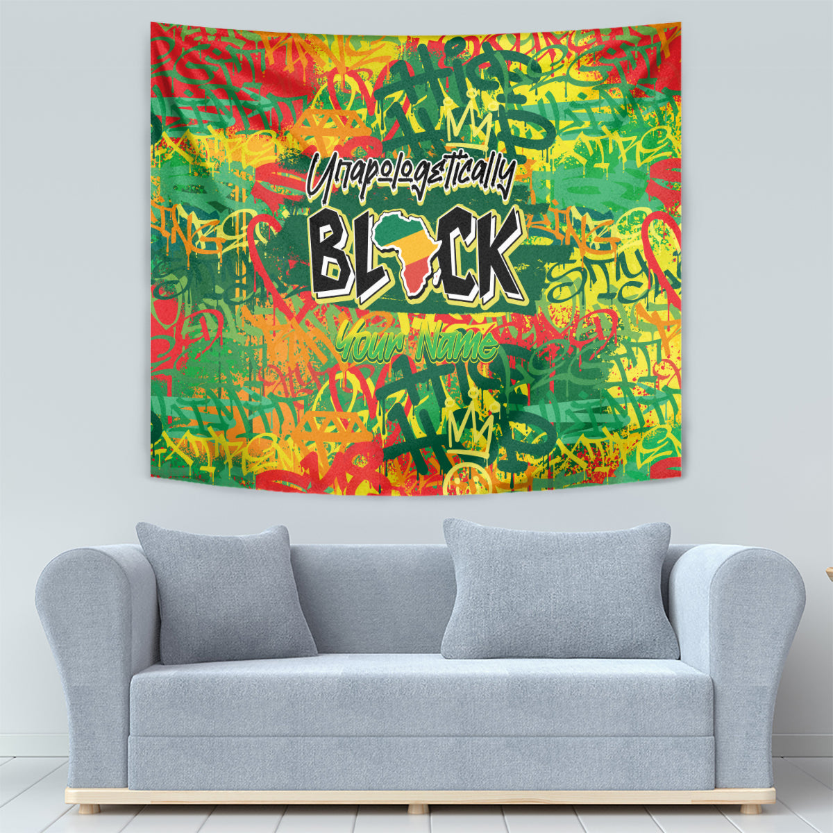 Personalized Colorful African Unapologetically Black Tapestry - Wonder Print Shop