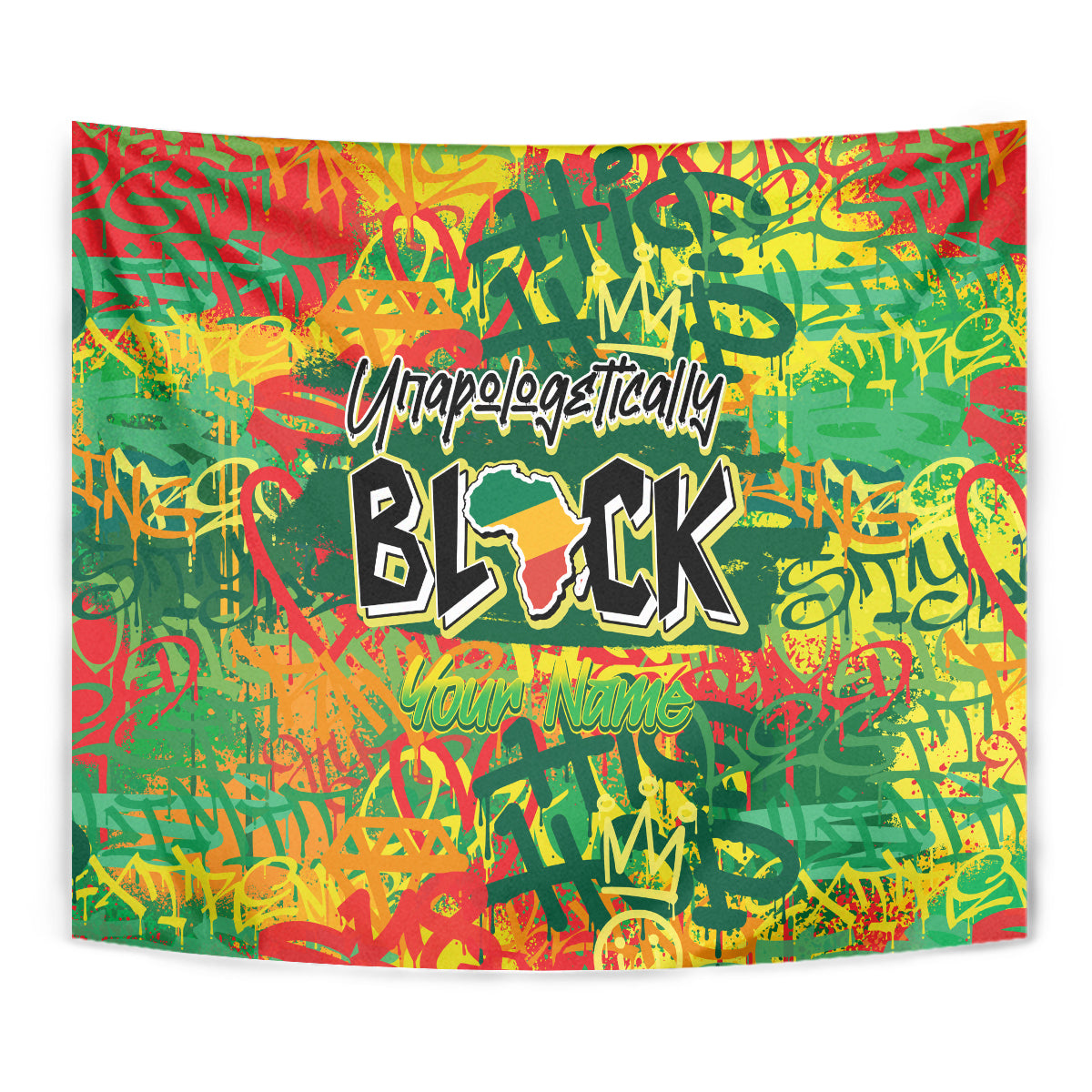 Personalized Colorful African Unapologetically Black Tapestry - Wonder Print Shop