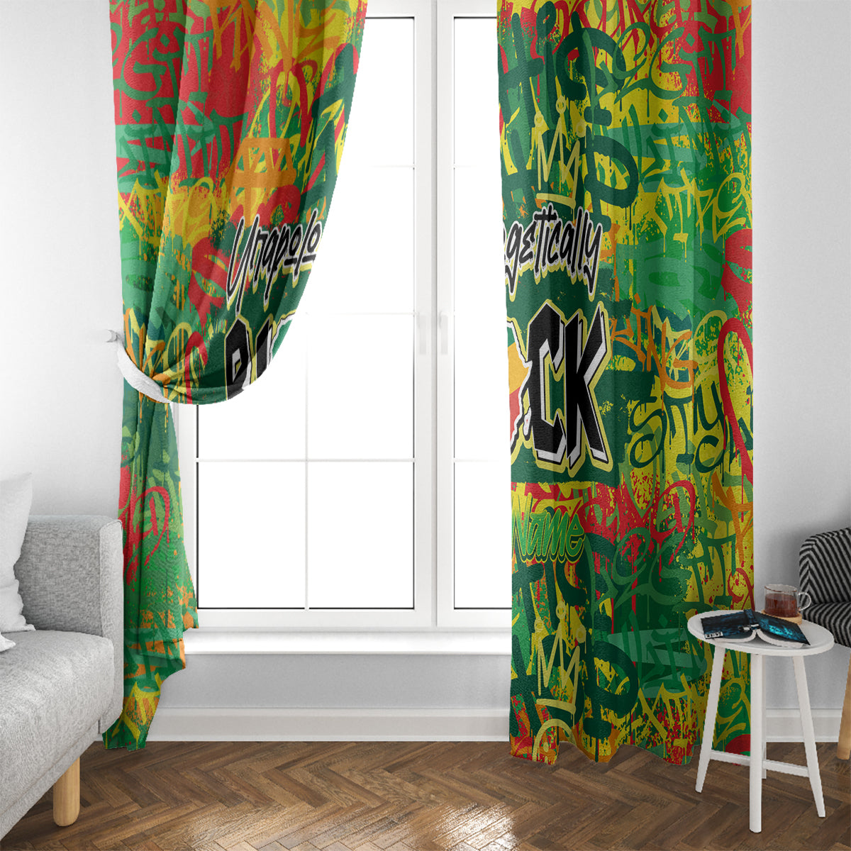 Personalized Colorful African Unapologetically Black Window Curtain - Wonder Print Shop