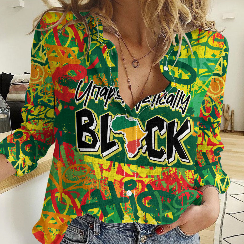 Personalized Colorful African Unapologetically Black Women Casual Shirt - Wonder Print Shop