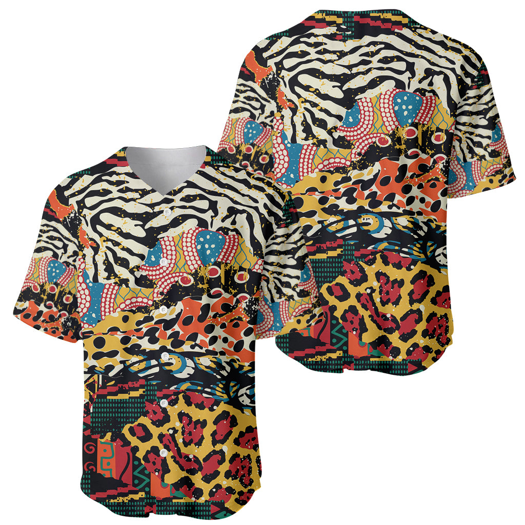 Africa Animal Pattern Baseball Jersey - Wonder Print Shop