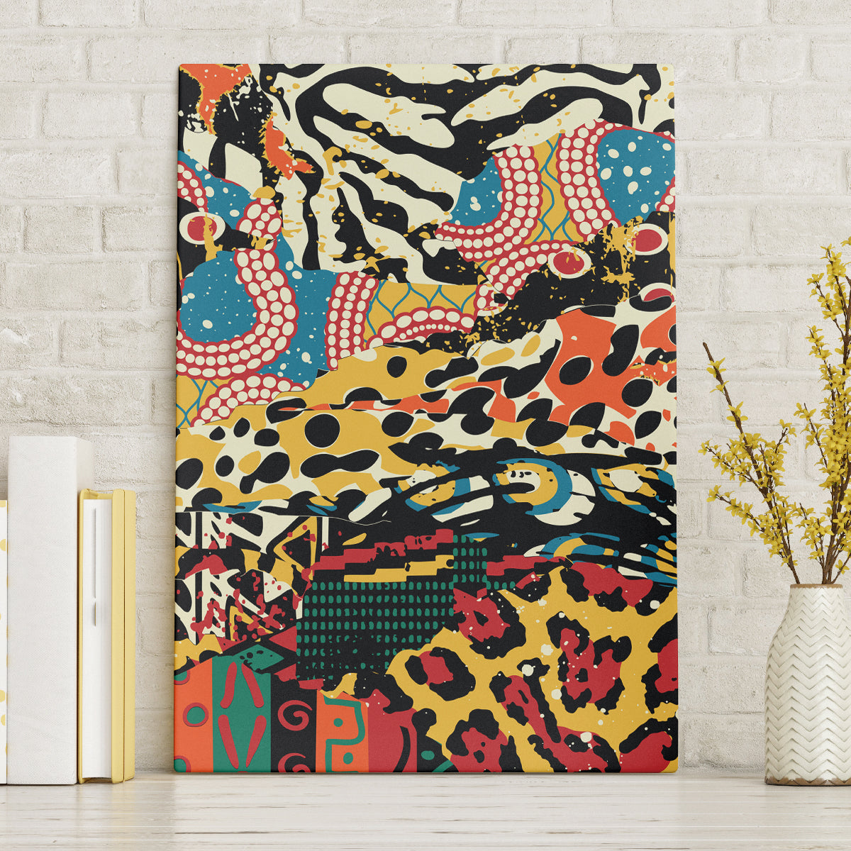 Africa Animal Pattern Canvas Wall Art - Wonder Print Shop
