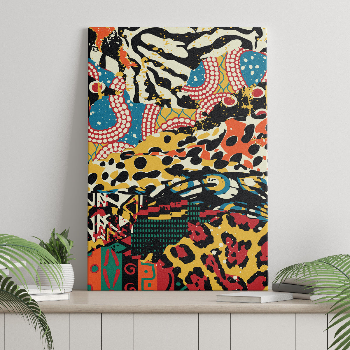 Africa Animal Pattern Canvas Wall Art - Wonder Print Shop