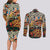 Africa Animal Pattern Couples Matching Long Sleeve Bodycon Dress and Long Sleeve Button Shirt
