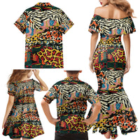 Africa Animal Pattern Family Matching Mermaid Dress and Hawaiian Shirt - Wonder Print Shop
