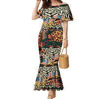 Africa Animal Pattern Family Matching Mermaid Dress and Hawaiian Shirt - Wonder Print Shop
