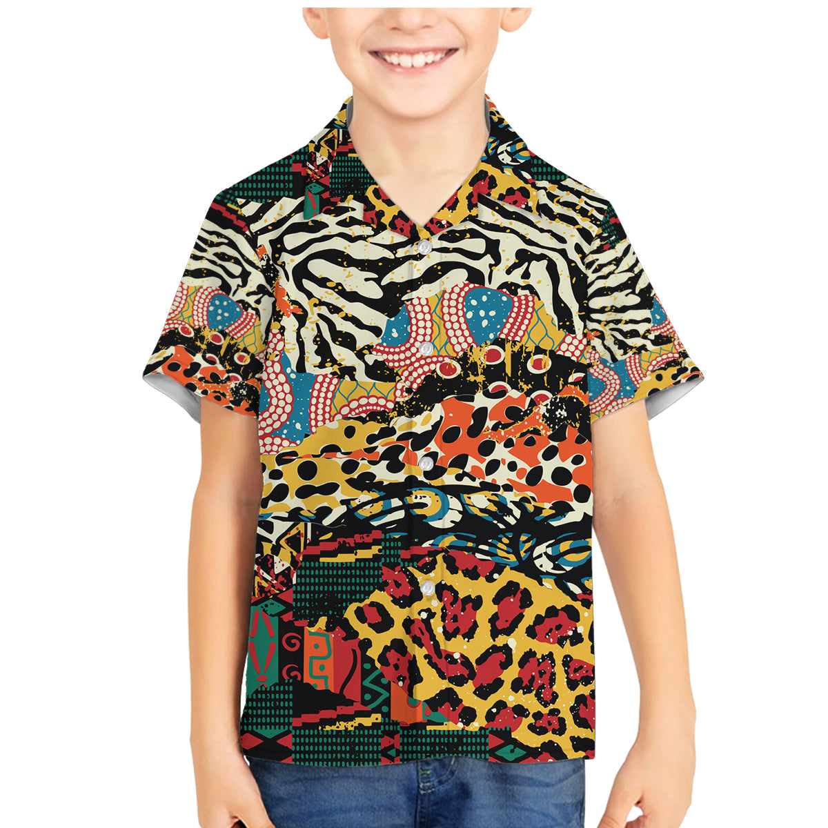 Africa Animal Pattern Family Matching Mermaid Dress and Hawaiian Shirt - Wonder Print Shop