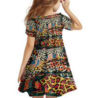 Africa Animal Pattern Family Matching Off Shoulder Short Dress and Hawaiian Shirt - Wonder Print Shop