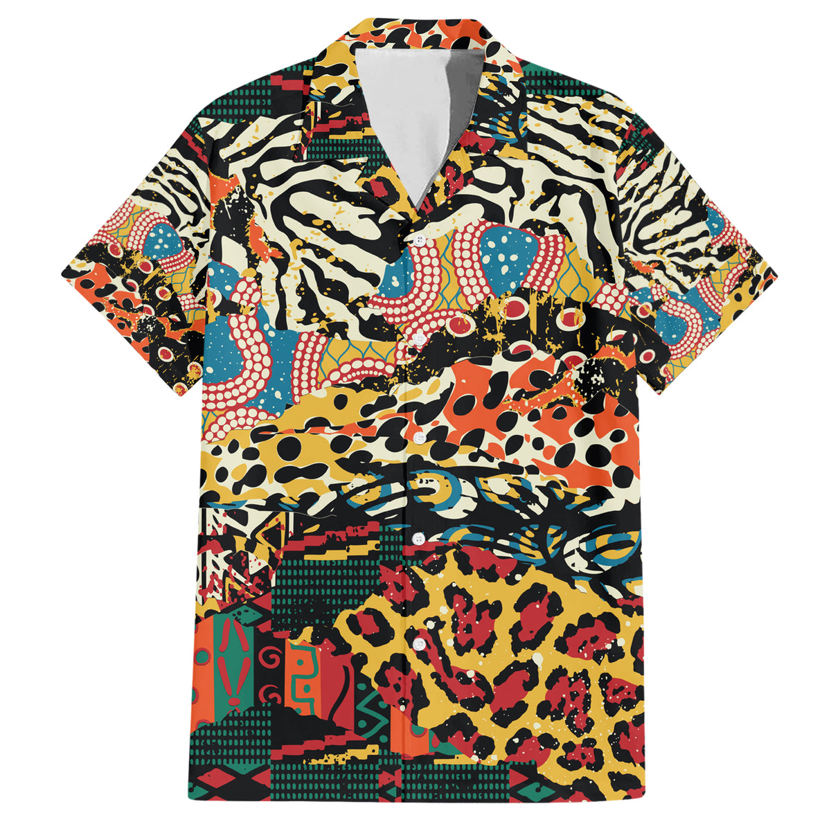 Africa Animal Pattern Family Matching Short Sleeve Bodycon Dress and Hawaiian Shirt - Wonder Print Shop