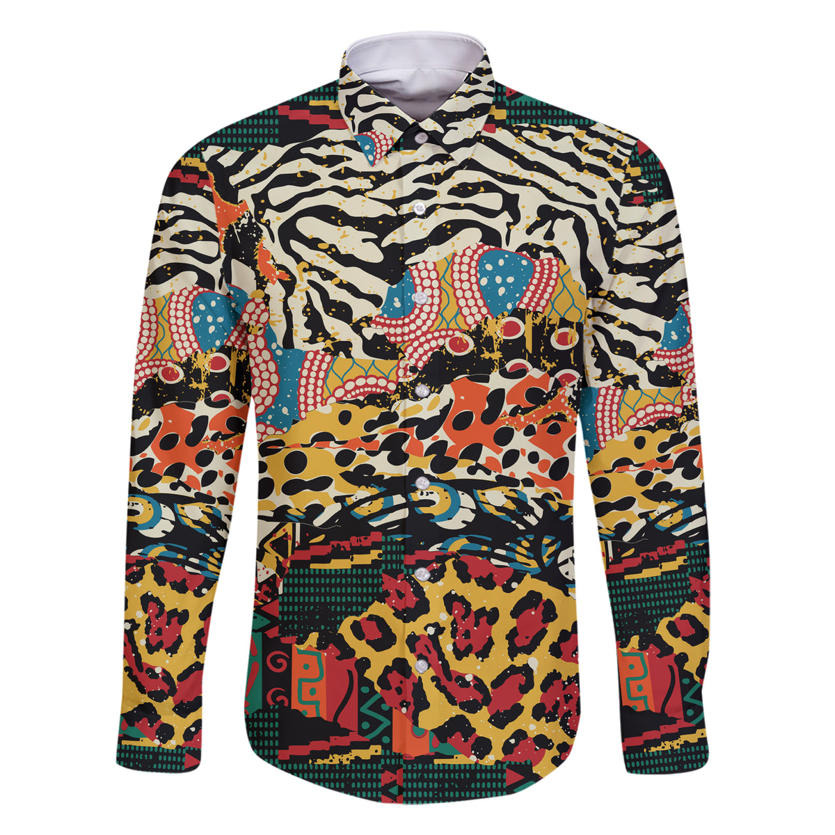 Africa Animal Pattern Family Matching Short Sleeve Bodycon Dress and Hawaiian Shirt - Wonder Print Shop