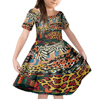 Africa Animal Pattern Family Matching Summer Maxi Dress and Hawaiian Shirt - Wonder Print Shop