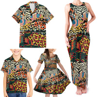 Africa Animal Pattern Family Matching Tank Maxi Dress and Hawaiian Shirt - Wonder Print Shop