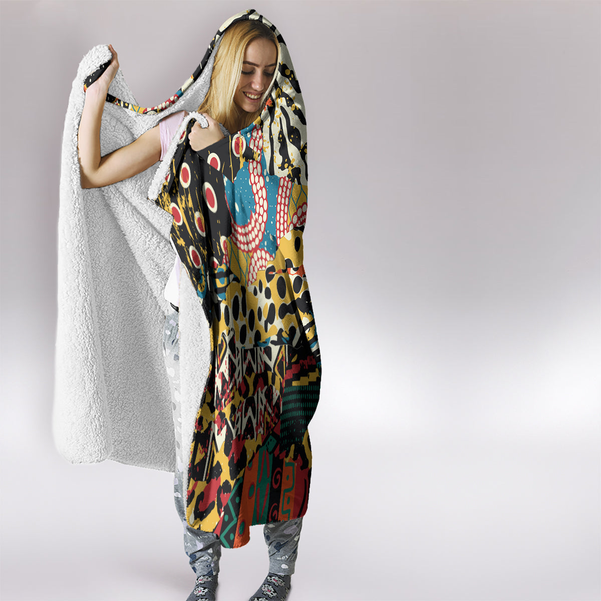 Africa Animal Pattern Hooded Blanket
