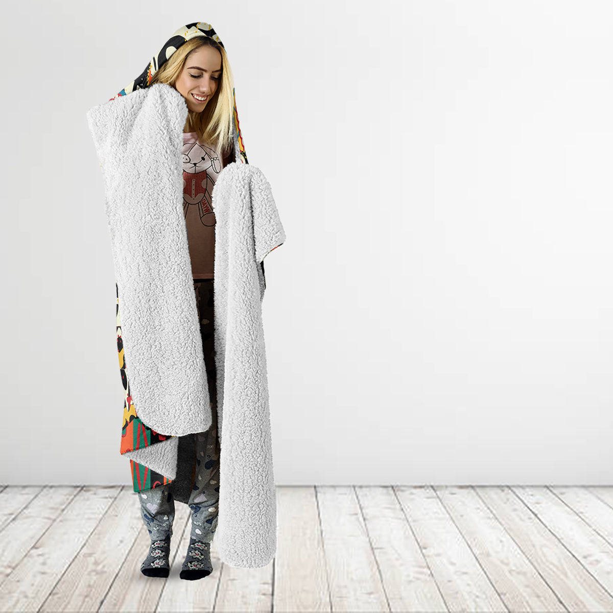 Africa Animal Pattern Hooded Blanket