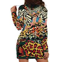Africa Animal Pattern Hoodie Dress - Wonder Print Shop