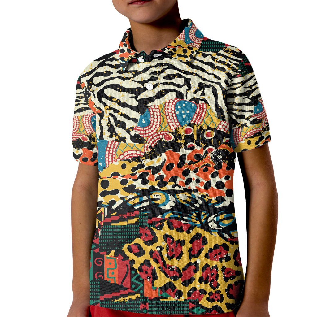 Africa Animal Pattern Kid Polo Shirt - Wonder Print Shop