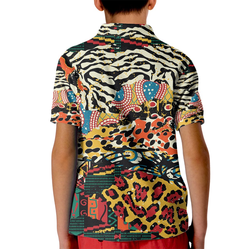 Africa Animal Pattern Kid Polo Shirt - Wonder Print Shop