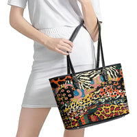 Africa Animal Pattern Leather Tote Bag - Wonder Print Shop
