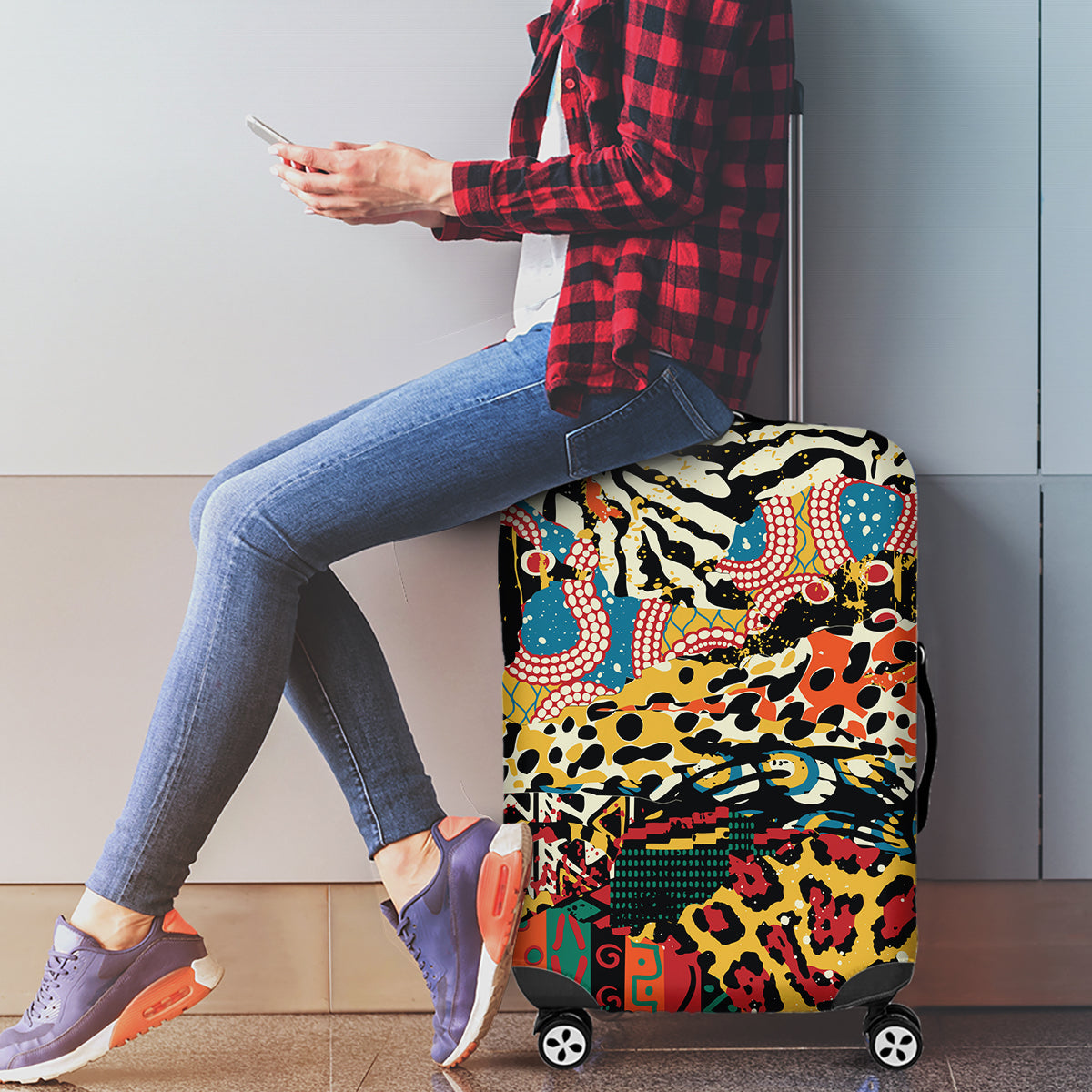 Africa Animal Pattern Luggage Cover - Wonder Print Shop