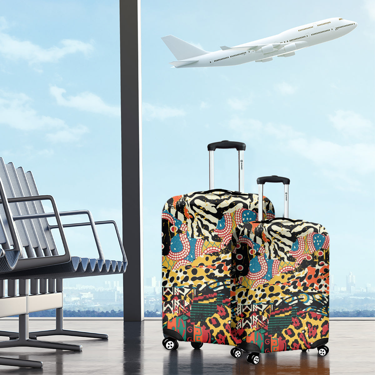 Africa Animal Pattern Luggage Cover - Wonder Print Shop