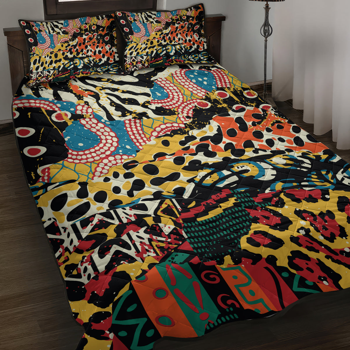 Africa Animal Pattern Quilt Bed Set - Wonder Print Shop