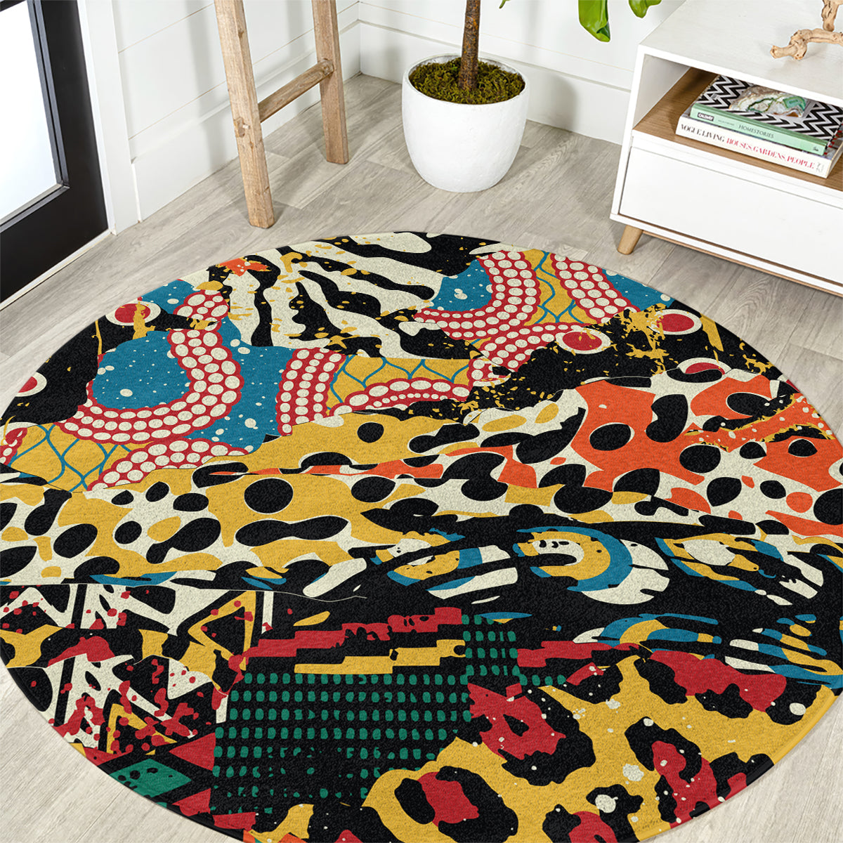Africa Animal Pattern Round Carpet