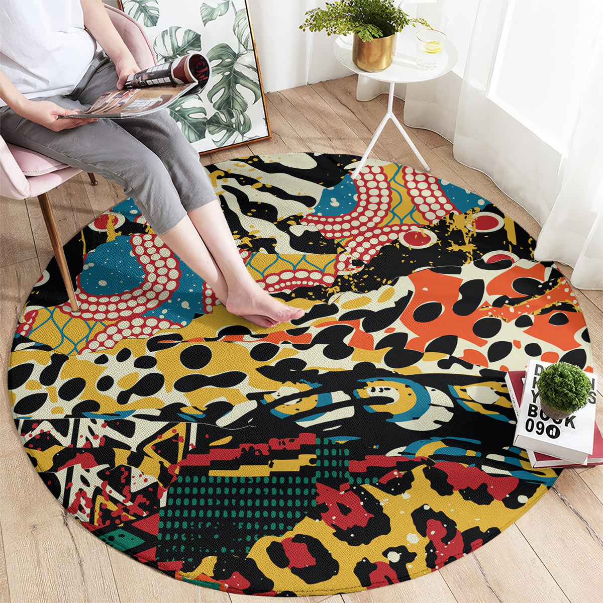 Africa Animal Pattern Round Carpet