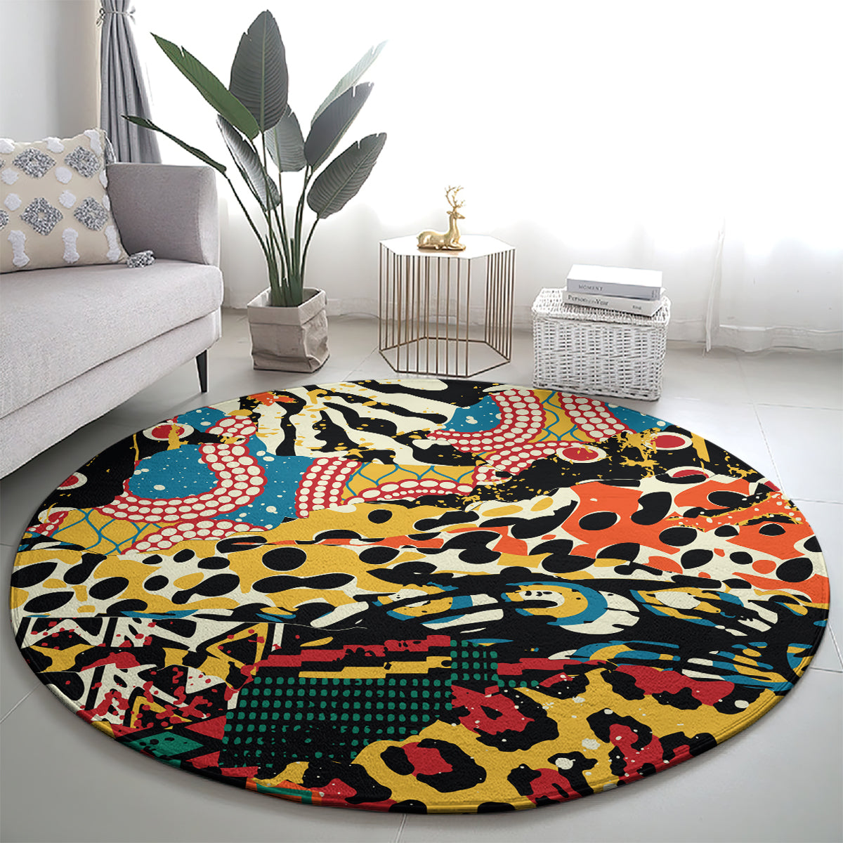 Africa Animal Pattern Round Carpet