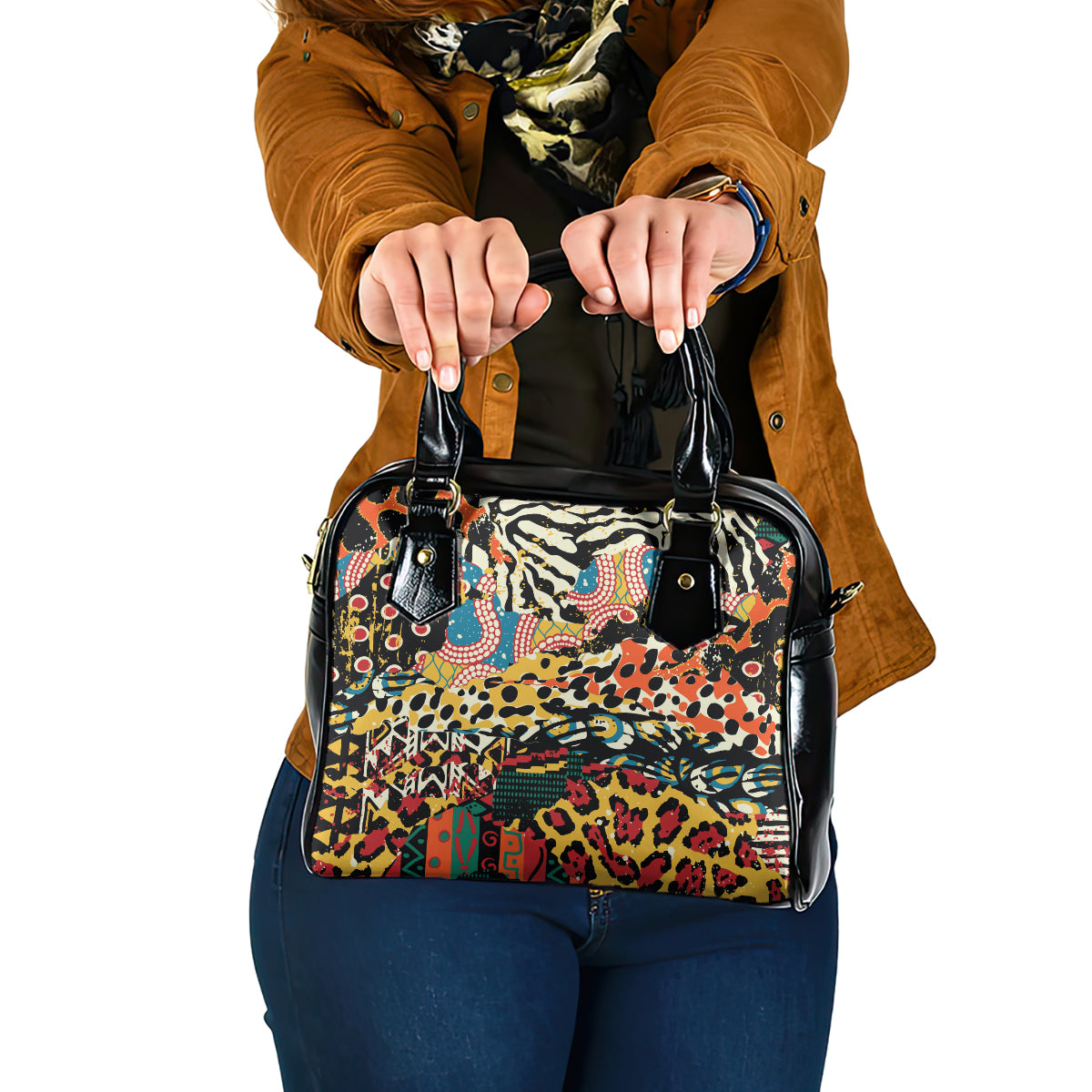 Africa Animal Pattern Shoulder Handbag