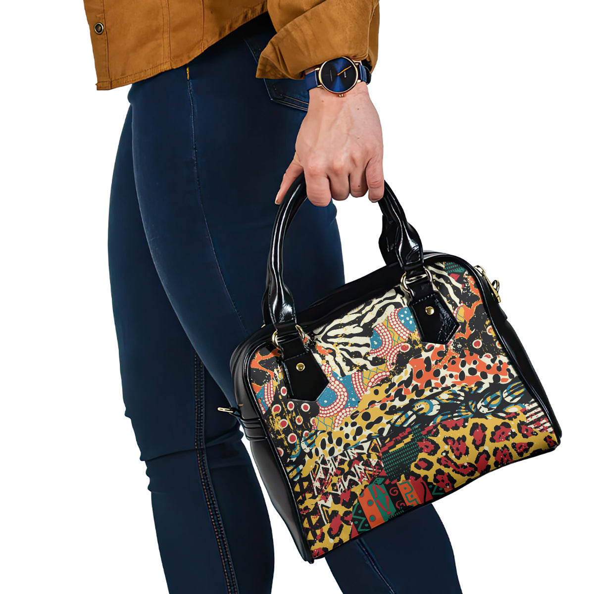 Africa Animal Pattern Shoulder Handbag