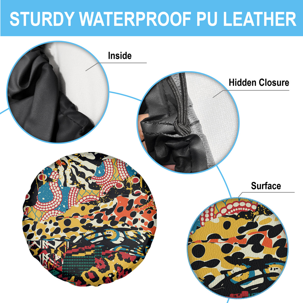 Africa Animal Pattern Spare Tire Cover - Wonder Print Shop