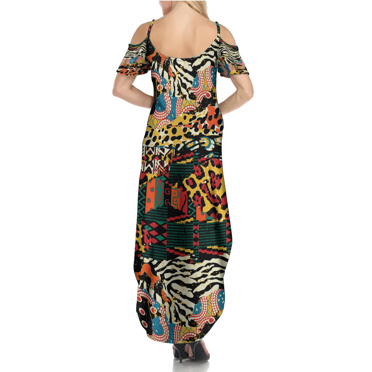 Africa Animal Pattern Summer Maxi Dress - Wonder Print Shop