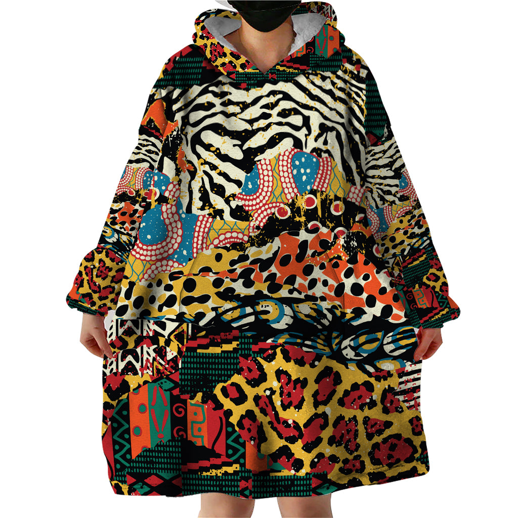 Africa Animal Pattern Wearable Blanket Hoodie - Wonder Print Shop