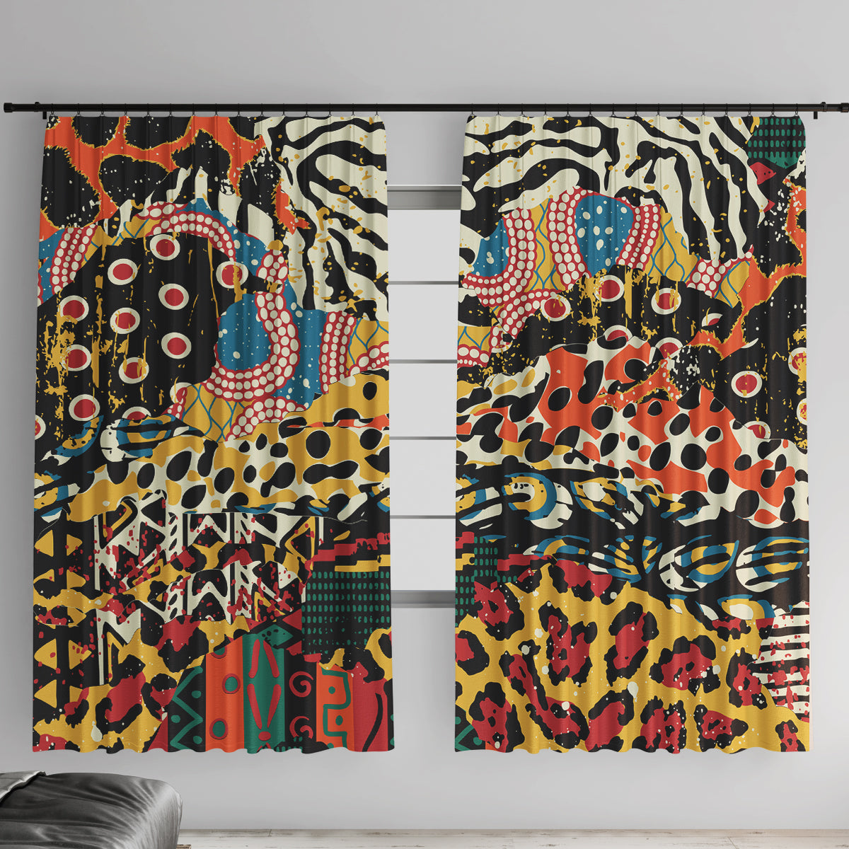 Africa Animal Pattern Window Curtain - Wonder Print Shop