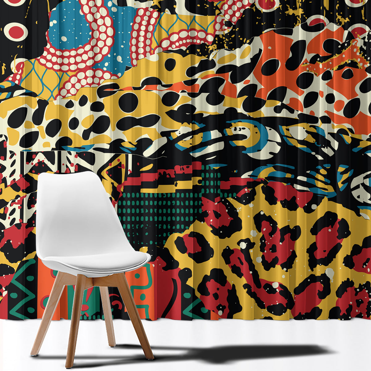 Africa Animal Pattern Window Curtain - Wonder Print Shop