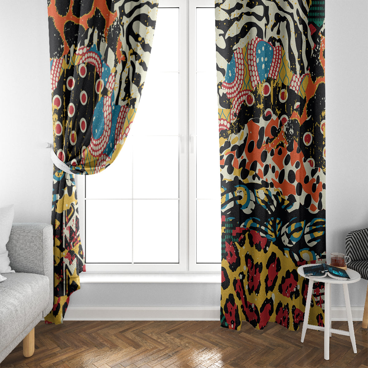 Africa Animal Pattern Window Curtain - Wonder Print Shop