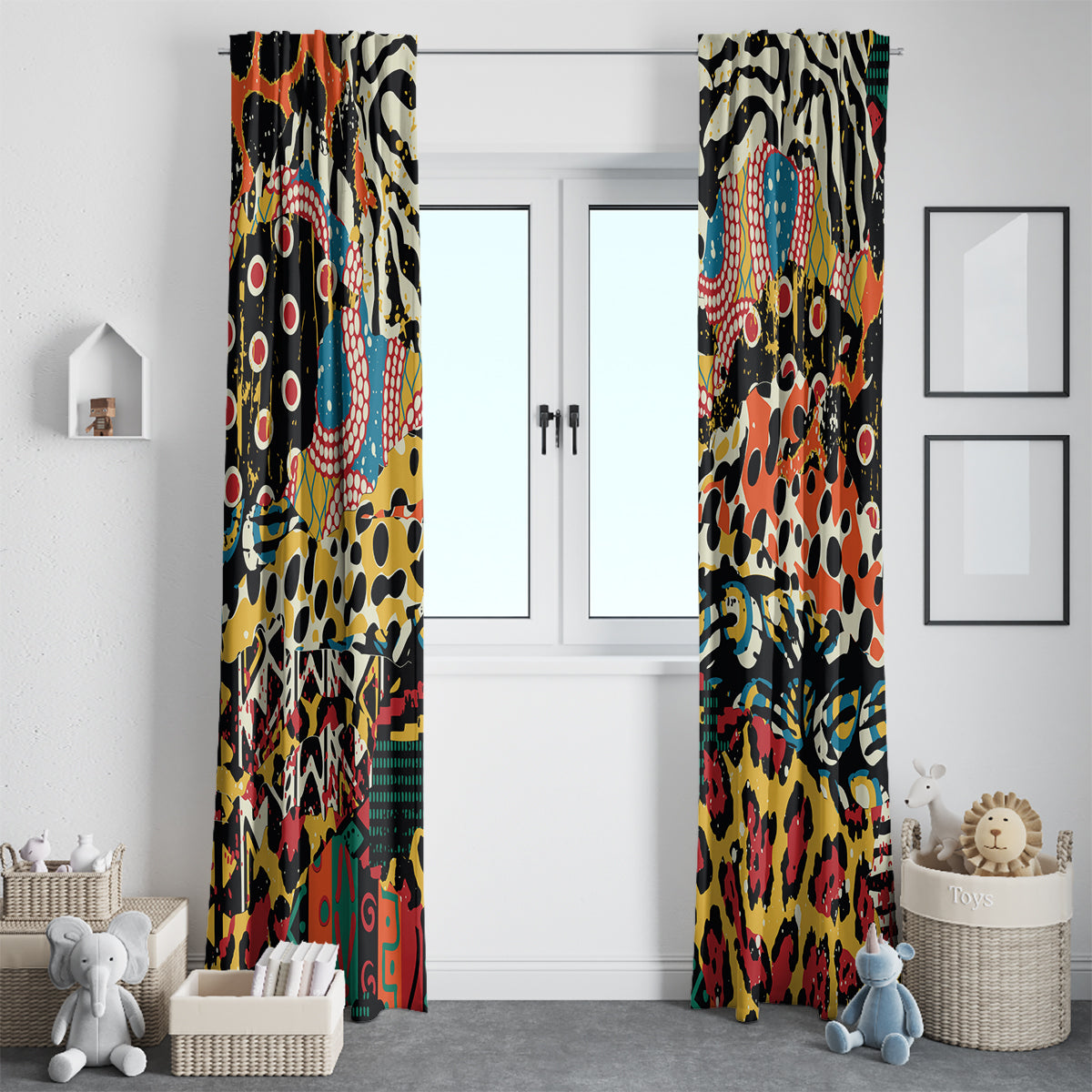 Africa Animal Pattern Window Curtain - Wonder Print Shop