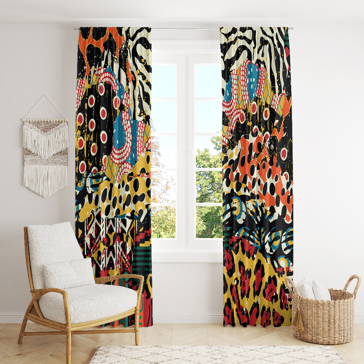 Africa Animal Pattern Window Curtain - Wonder Print Shop