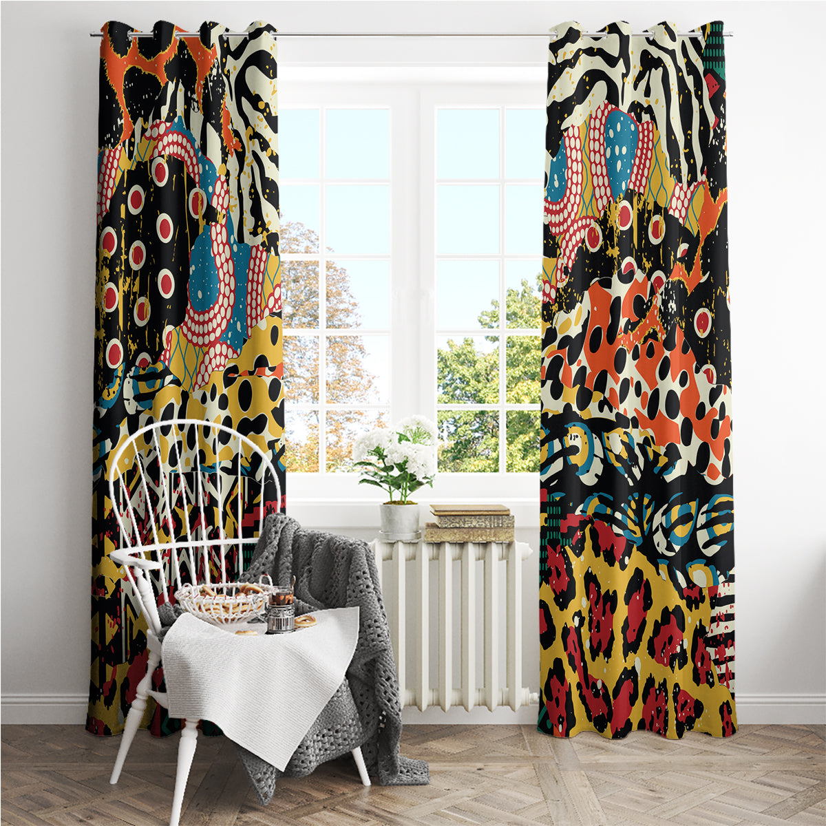 Africa Animal Pattern Window Curtain - Wonder Print Shop