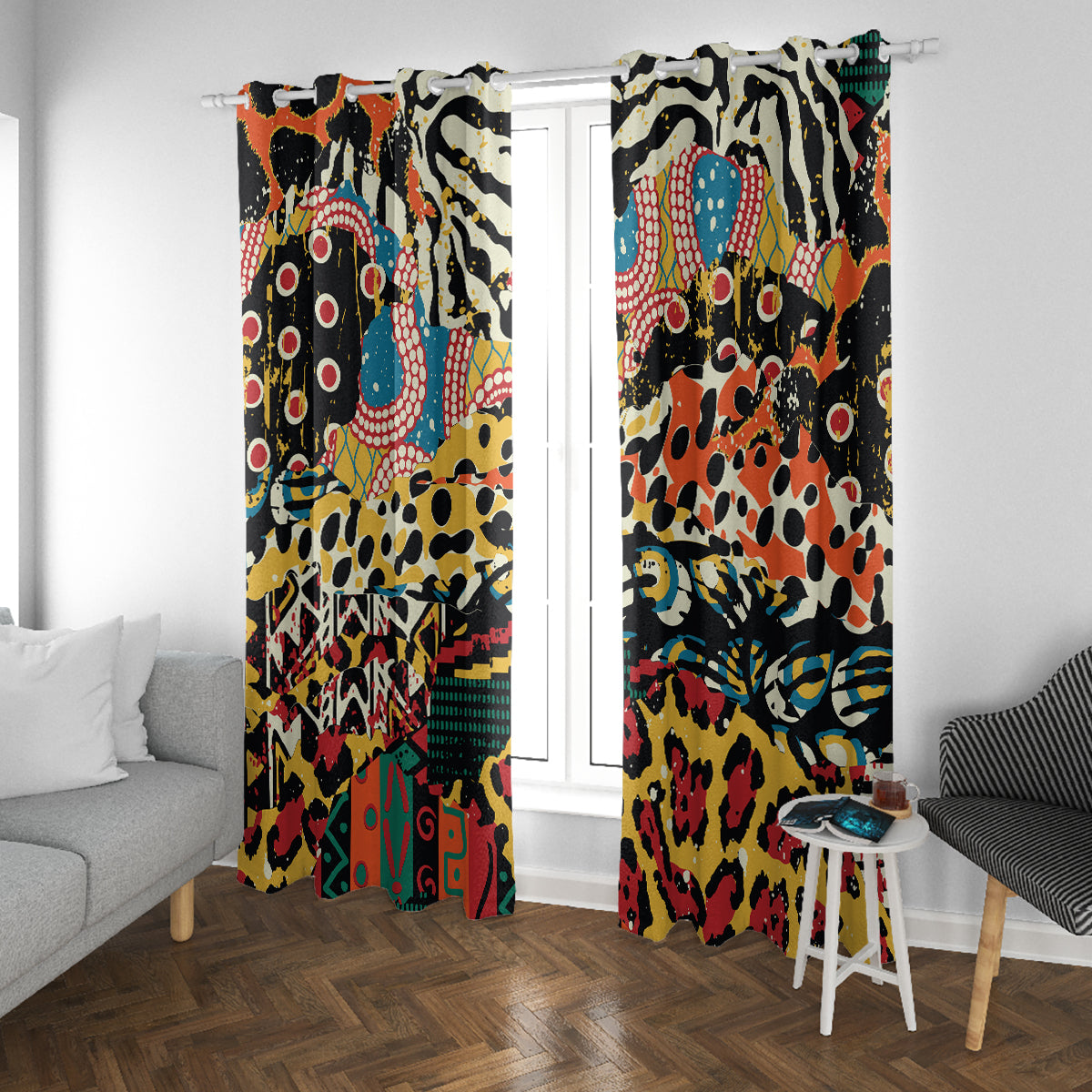 Africa Animal Pattern Window Curtain - Wonder Print Shop