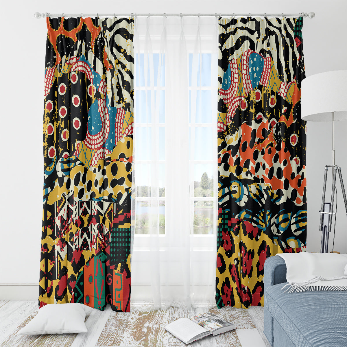 Africa Animal Pattern Window Curtain - Wonder Print Shop