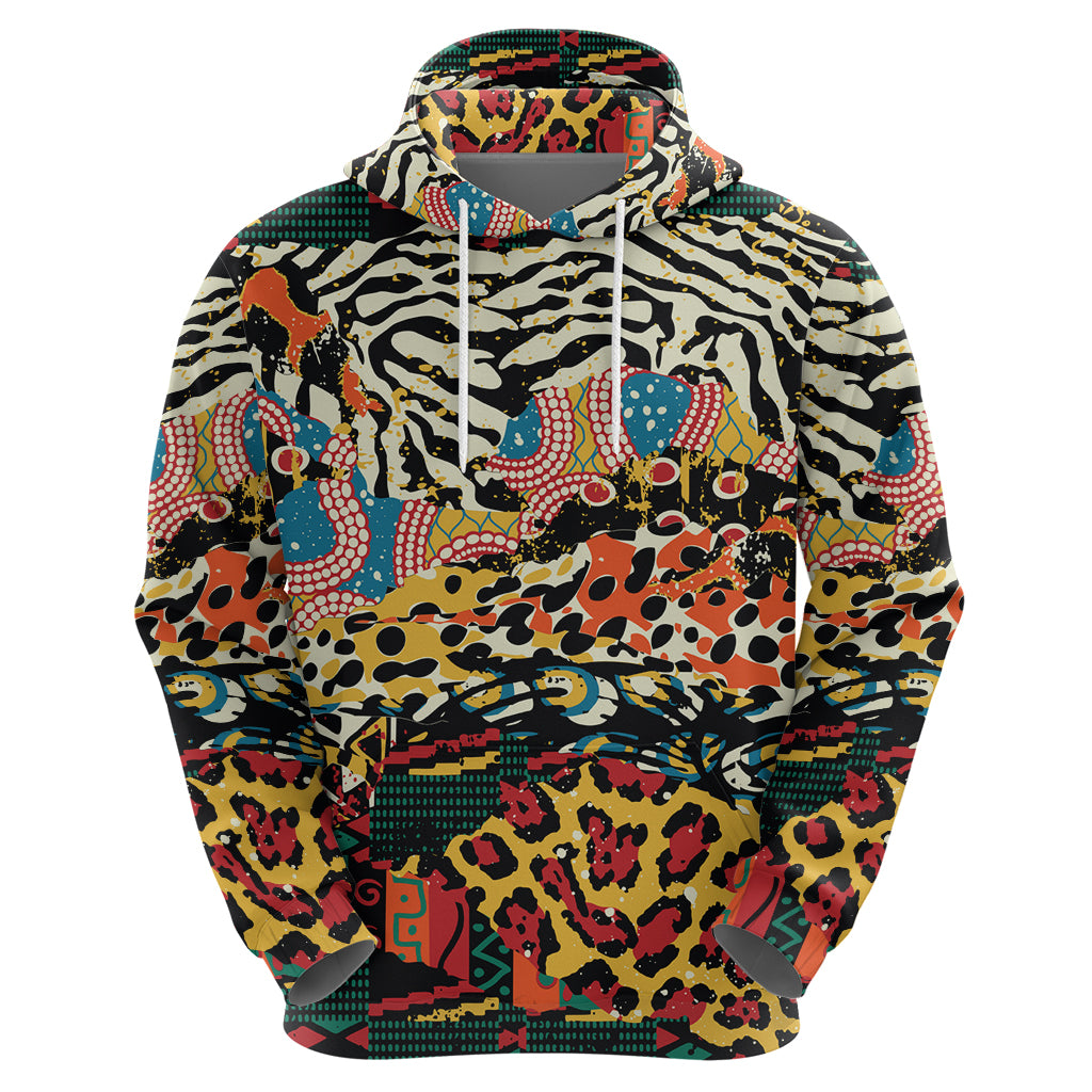 Africa Animal Pattern Zip Hoodie - Wonder Print Shop