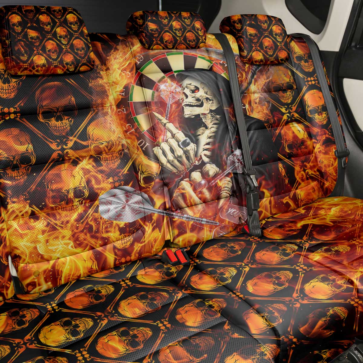 Skull Darts Back Car Seat Cover Death In Fire