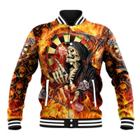 Personalised Skull Darts Baseball Jacket Death In Fire